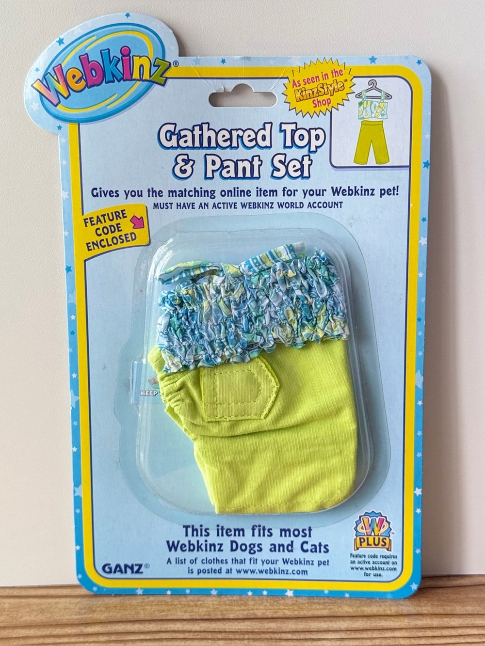 Webkinz Ganz Gathered Top & Pant Set Green & Blue 2 Piece Clothing Outfit